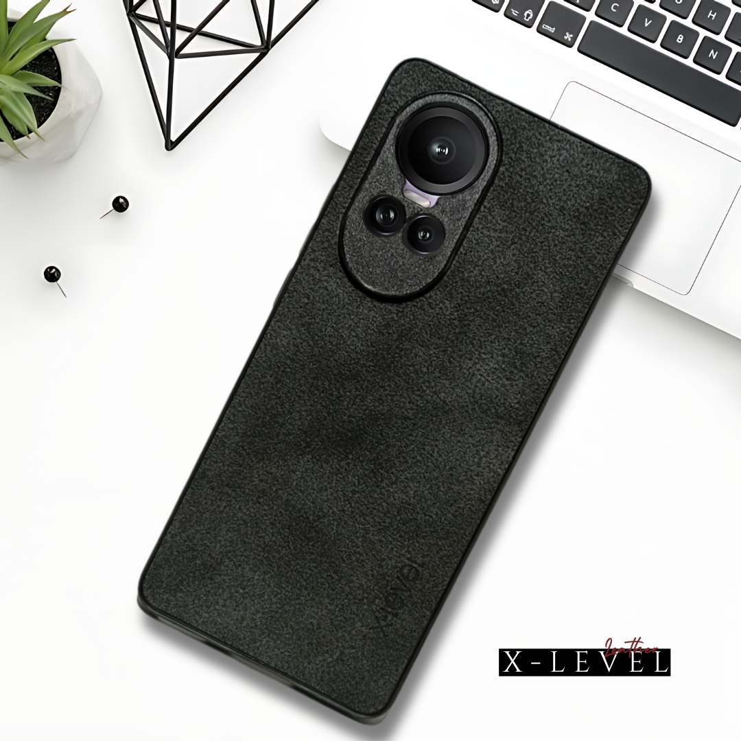 X-LEVEL Black Leather Case for Oppo Reno 10 Pro