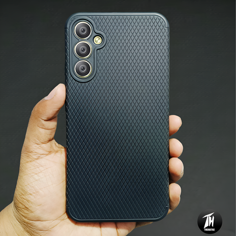 Black Line Wave Silicone Case for Samsung M35