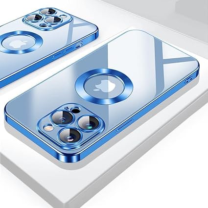 Blue 6D Chrome Logo Cut Transparent Case for Apple iphone 11 Pro - The Hatke