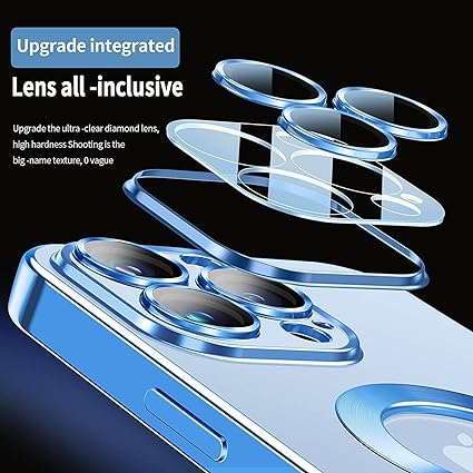 Blue 6D Chrome Logo Cut Transparent Case for Apple iphone 11 Pro - The Hatke