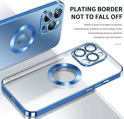 Blue 6D Chrome Logo Cut Transparent Case for Apple iphone 11 Pro - The Hatke