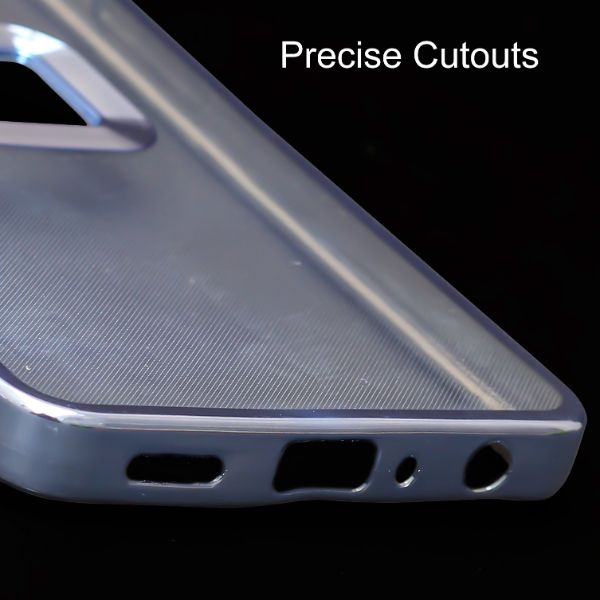 Blue 6D Chrome Logo Cut Transparent Case for Oneplus Nord CE 3 Lite - The Hatke