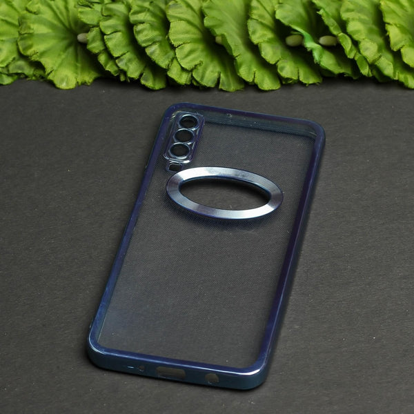 Blue 6D Logo Cut Transparent Case for Samsung A7 2018 - The Hatke