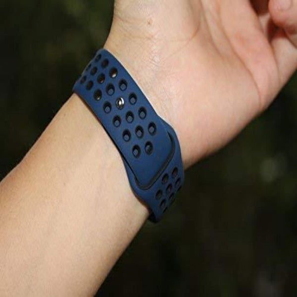 Blue Black Dotted Silicone Strap For Apple Iwatch (42mm/44mm) - The Hatke