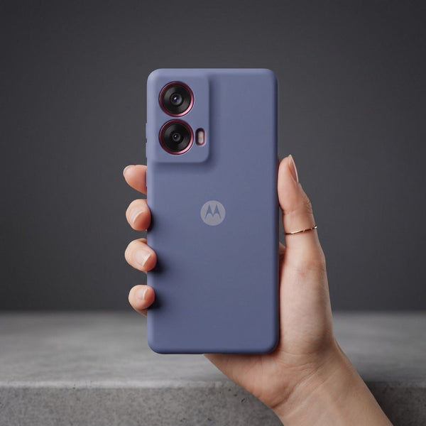 Blue Camera Original Silicone case for Motorola G85 - The Hatke