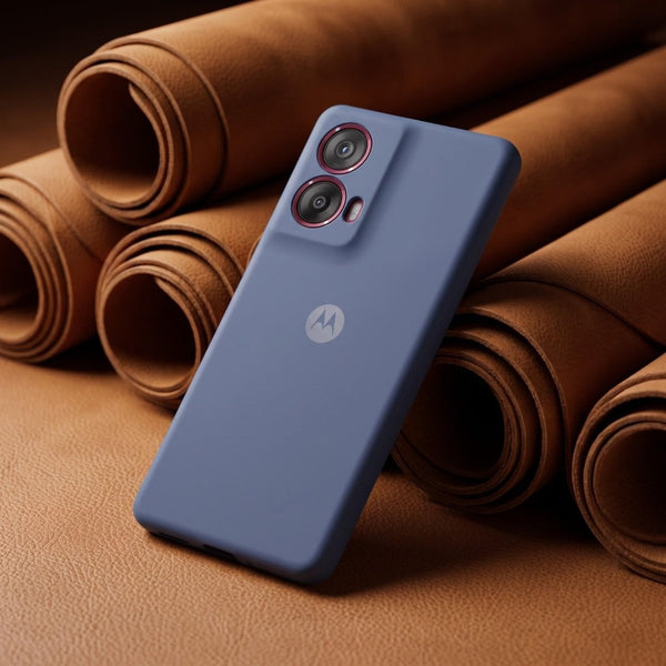 Blue Camera Original Silicone case for Motorola G85 - The Hatke