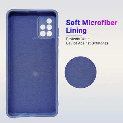 Blue Camera Original Silicone Case for Samsung A71 - The Hatke