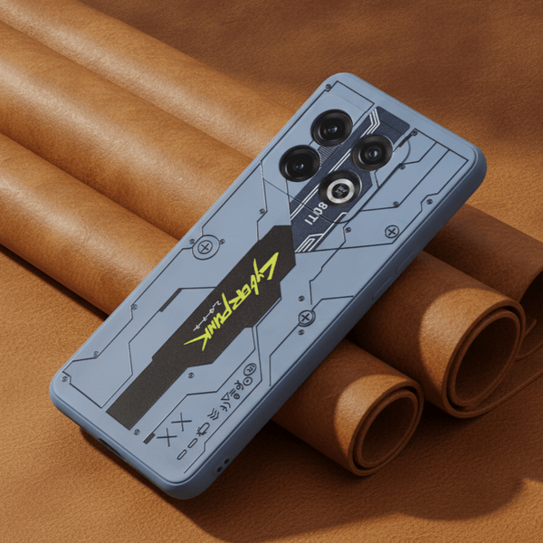 Blue Cyberpunk Embossed Silicone case for Oneplus 10 Pro - The Hatke