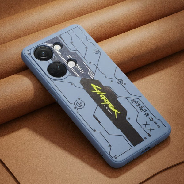 Blue Cyberpunk Embossed Silicone case for Oneplus Nord 3 - The Hatke