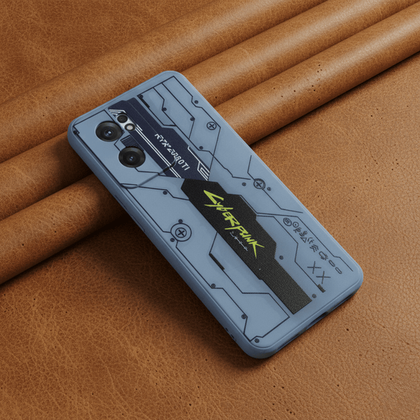 Blue Cyberpunk Embossed Silicone case for Oneplus Nord Ce 2 - The Hatke