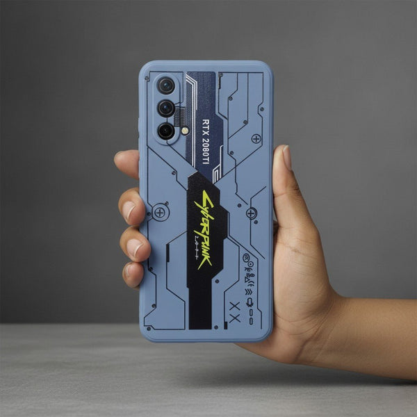 Blue Cyberpunk Embossed Silicone case for Oneplus Nord Ce - The Hatke