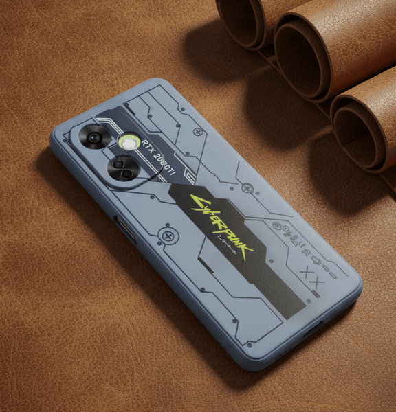 Blue Cyberpunk Embossed Silicone case for Oneplus Nord Ce 3 Lite - The Hatke