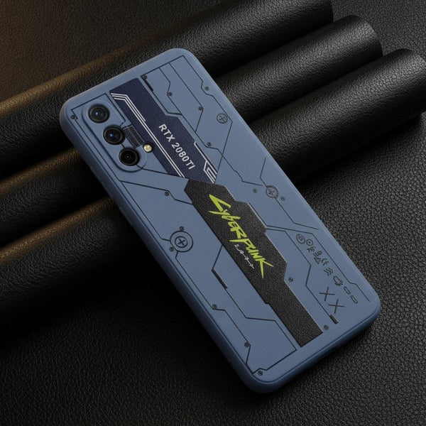 Blue Cyberpunk Embossed Silicone case for Oneplus Nord Ce - The Hatke