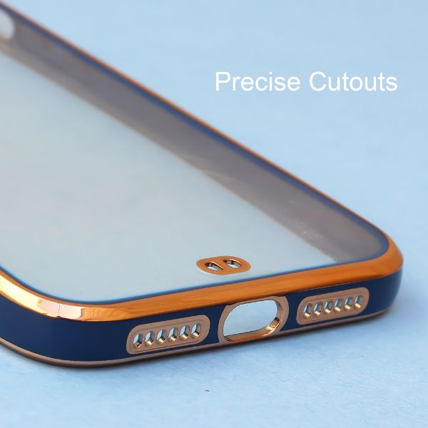 Blue Electroplated Transparent Case for Apple iphone 12 Pro - The Hatke