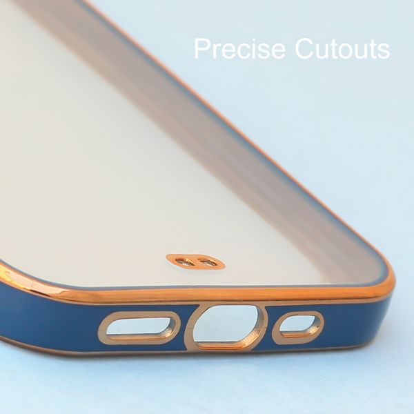 Blue Electroplated Transparent Case for Apple iphone 13 - The Hatke