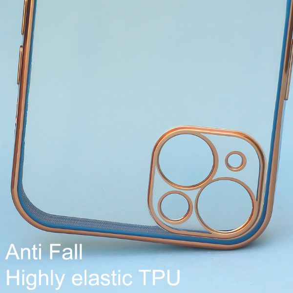 Blue Electroplated Transparent Case for Apple iphone 14 Plus - The Hatke