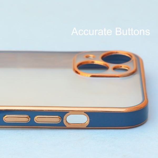 Blue Electroplated Transparent Case for Apple iphone 14 Plus - The Hatke