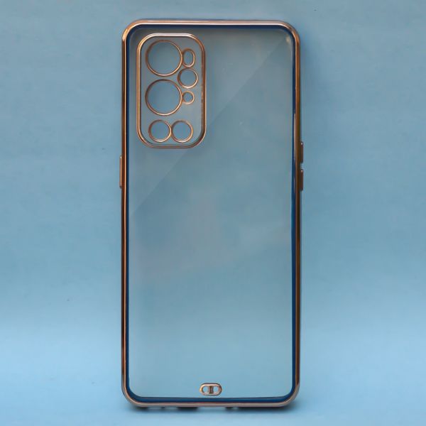 Blue Electroplated Transparent Case for Oneplus 9 Pro - The Hatke