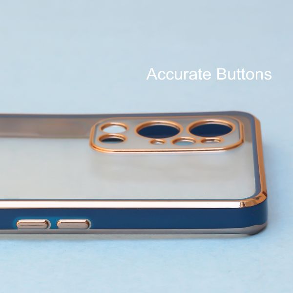 Blue Electroplated Transparent Case for Oneplus 9 Pro - The Hatke