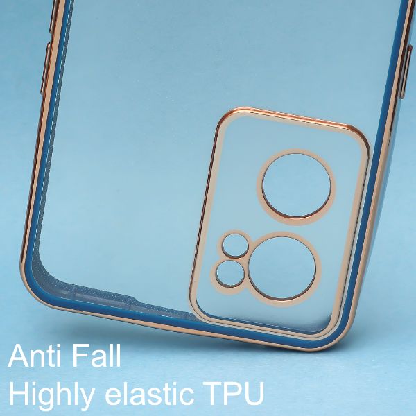 Blue Electroplated Transparent Case for Oneplus Nord CE 2 - The Hatke