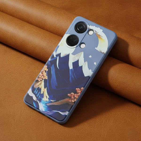 Blue Embossed Scenery Silicone case for Oneplus Nord 3 - The Hatke