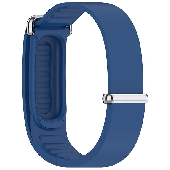 Blue Hard Metal Lock Silicone Strap For Google Fitbit Air - The Hatke