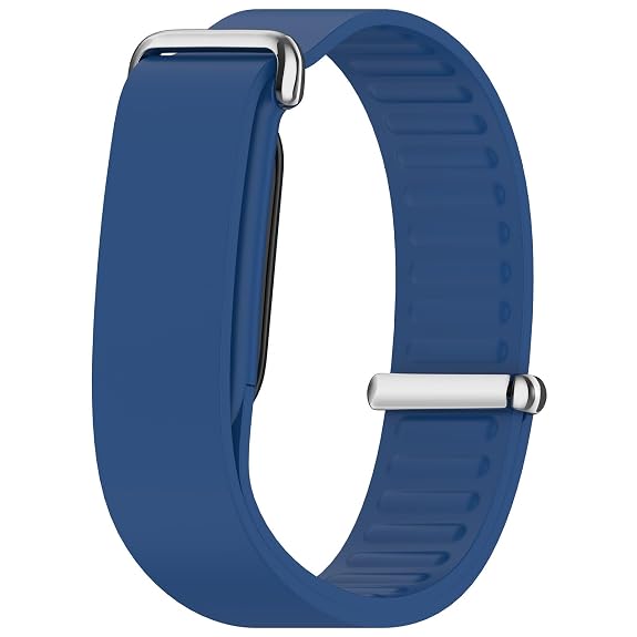 Blue Hard Metal Lock Silicone Strap For Google Fitbit Air - The Hatke