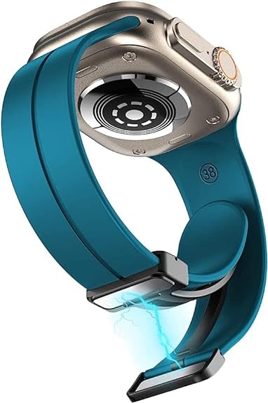 Blue Lagoon Magnetic Clasp Adjustable Strap For Apple Watch SERIES 3 (42mm/44mm/45mm/46mm/49mm) - The Hatke