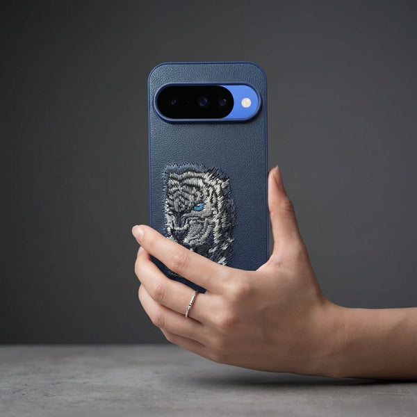 Blue Leather Blue Lion OC Ornamented for Google Pixel 10 - The Hatke