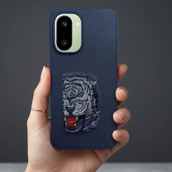 Blue Leather Blue Lion OC Ornamented for Oneplus 15r - The Hatke