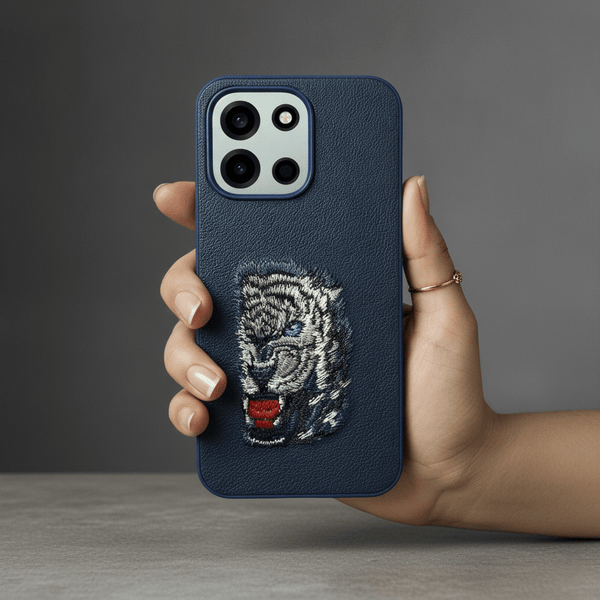 Blue Leather Blue Lion OC Ornamented for Oneplus Nord 6 - The Hatke