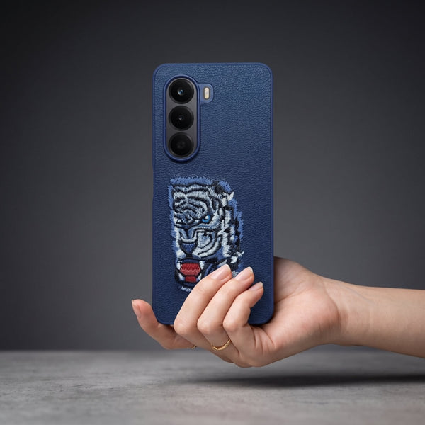 Blue Leather Blue Lion OC Ornamented for Oneplus Nord CE 6 Lite - The Hatke