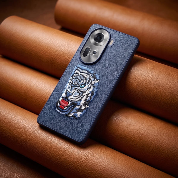 Blue Leather Blue Lion OC Ornamented for Oppo Reno 11 - The Hatke