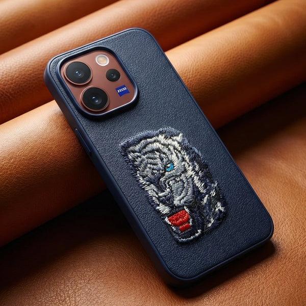 Blue Leather Blue Lion OC Ornamented for Vivo V70 - The Hatke