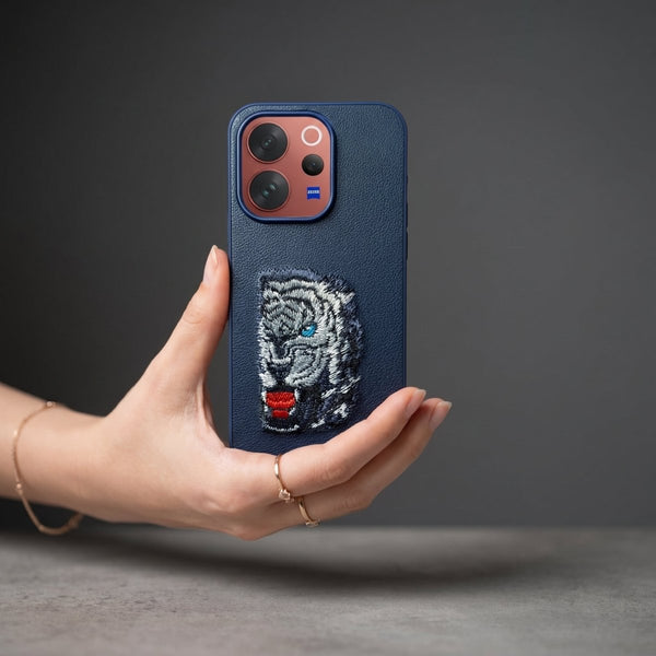 Blue Leather Blue Lion OC Ornamented for Vivo V70 - The Hatke