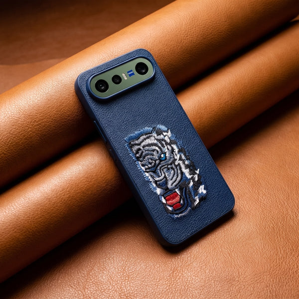 Blue Leather Blue Lion OC Ornamented for Vivo X300 Fe - The Hatke