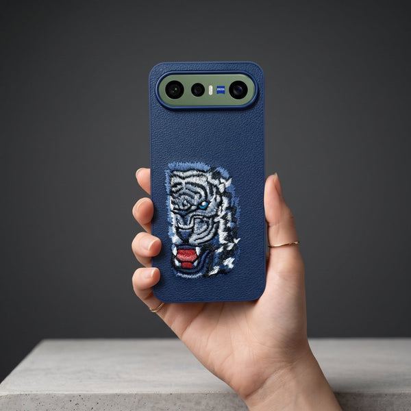 Blue Leather Blue Lion OC Ornamented for Vivo X300 Fe - The Hatke