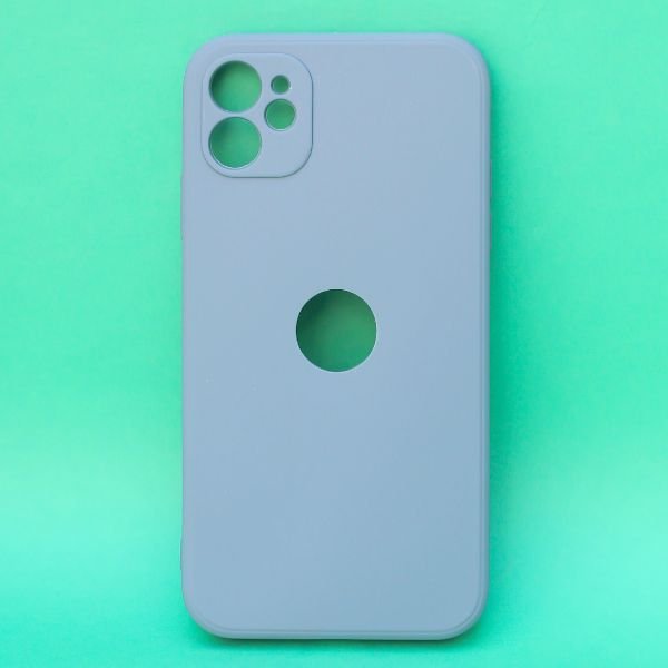 Blue Logo Cut Candy Silicone Case for Apple Iphone 12 - The Hatke