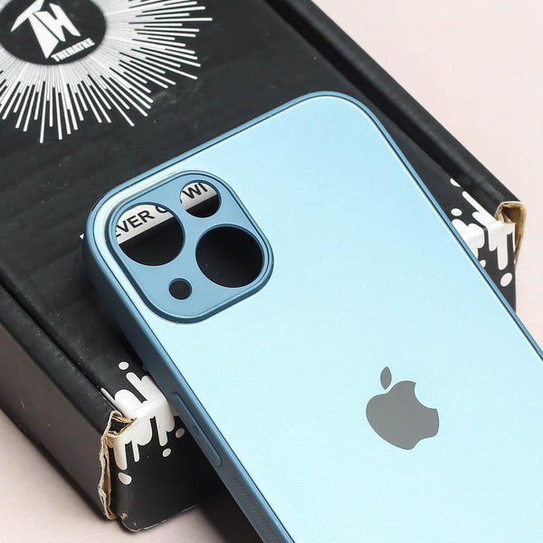 Blue Matte Fiber Silicone case for Apple iphone 13 Mini - The Hatke