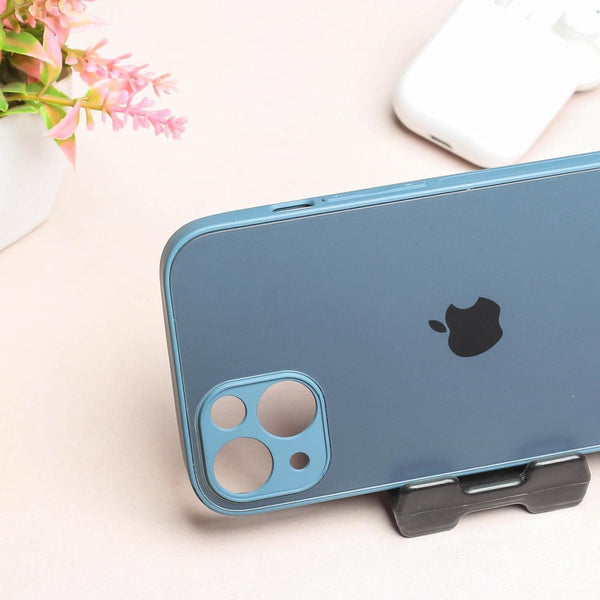 Blue Matte Fiber Silicone case for Apple iphone 13 Mini - The Hatke