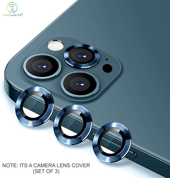 Blue Metallic camera ring lens guard for Apple iphone 11 Pro - The Hatke
