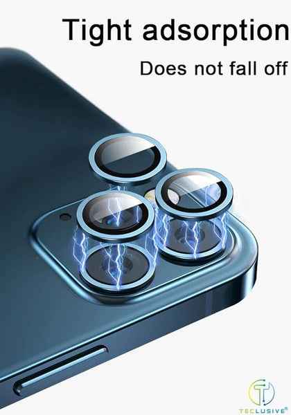Blue Metallic camera ring lens guard for Apple iphone 11 Pro - The Hatke