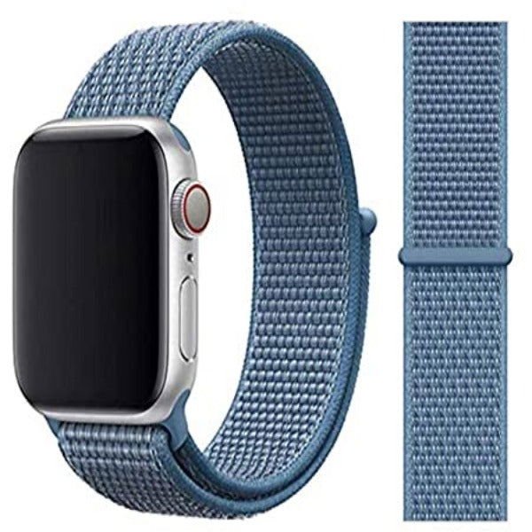 Blue Nylon Strap For Apple Watch Series 7 (38mm/40mm/41mm) - The Hatke