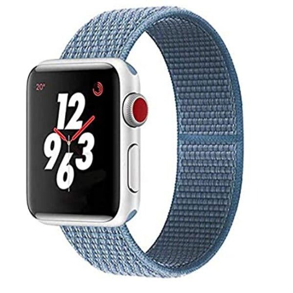Blue Nylon Strap For Apple Watch Series SE 2020 (38mm/40mm/41mm) - The Hatke