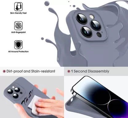 Blue Original Camera Safe Silicone case for Apple iphone 13 Pro - The Hatke
