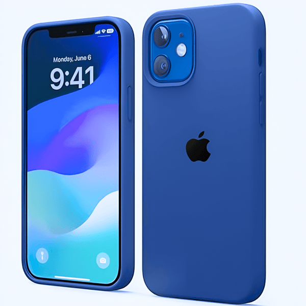 Blue Original Silicone case for Apple iPhone 12 - The Hatke
