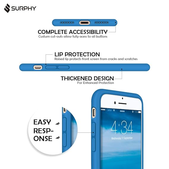Blue Original Silicone case for Apple iphone 7 - The Hatke