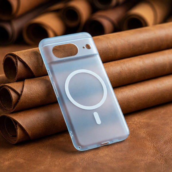 Blue Paper Matte Magsafe Case for Google Pixel 8 - The Hatke