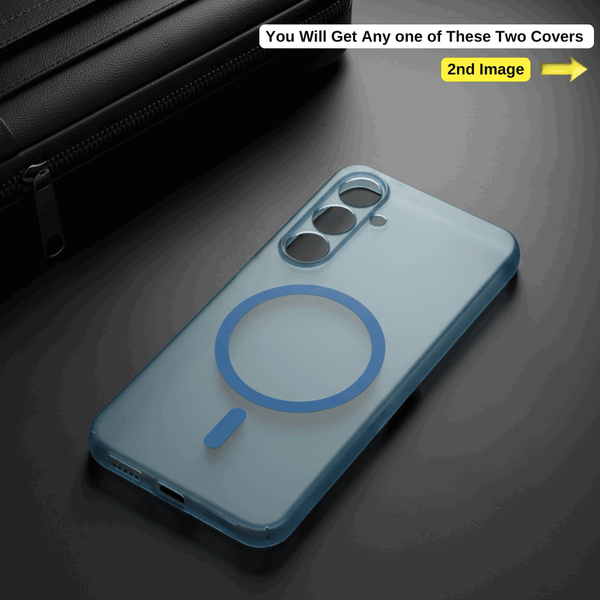 Blue Paper Matte Magsafe Case for Samsung S25 - The Hatke