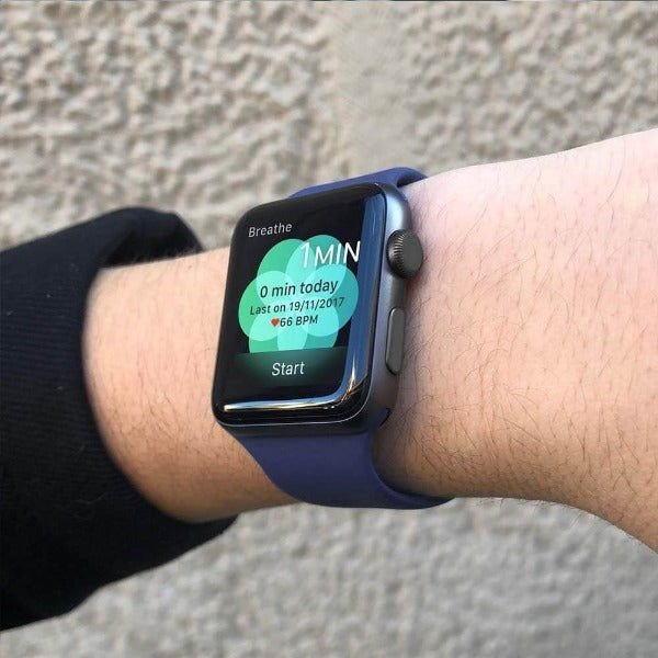 Blue Plain Silicone Strap For Watch Series 5 (42mm/44mm/45mm/46mm/49mm) - The Hatke